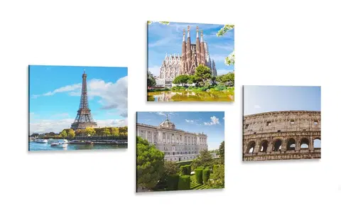 Zostavy obrazov Set obrazov krásy veľkolepých miest