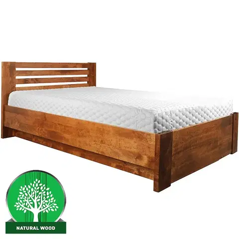 Drevené postele Posteľ drevené Bergen  Plus 100x200 Jelša
