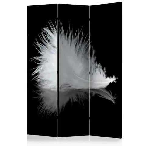 Paravány Paraván White feather Dekorhome 135x172 cm (3-dielny)