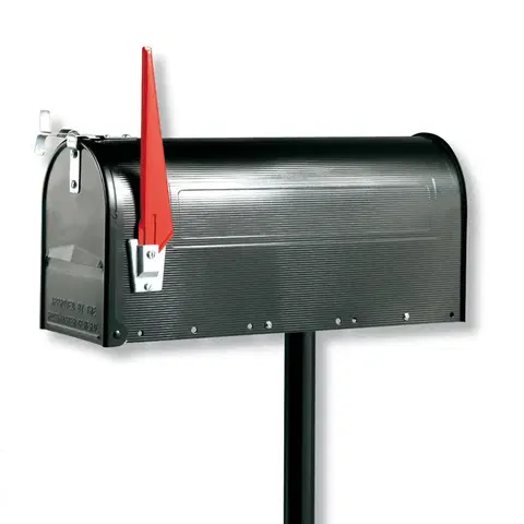 Voľne stojace poštové schránky Burgwächter Poštová schránka USA s výkyvnou vlajkou, čierna