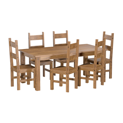 Jedálenské sety Jedálenský stôl 178x92 + 6 stoličiek EL DORADO dub antik