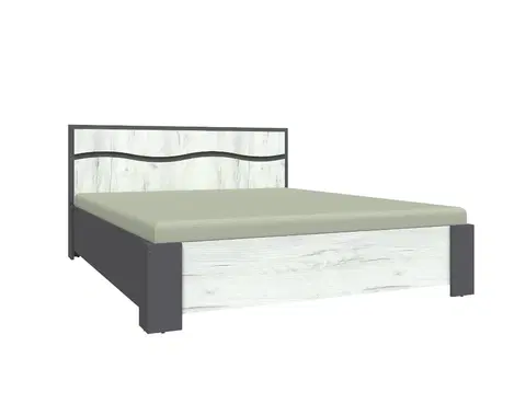 Manželské postele CORI posteľ s roštom 160-kraft biely/grafit