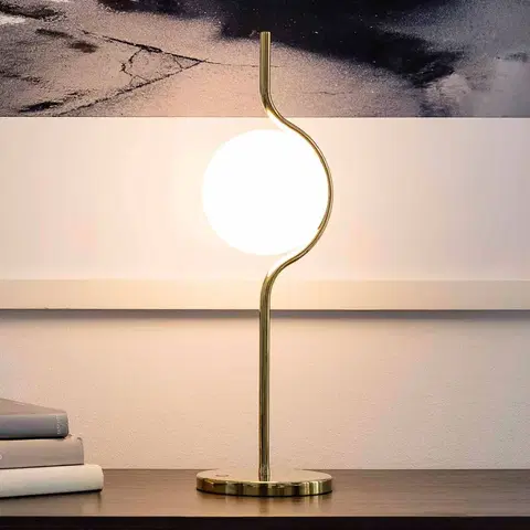 Stolové lampy FARO BARCELONA Stolná LED lampa Le Vita s opálovým sklom