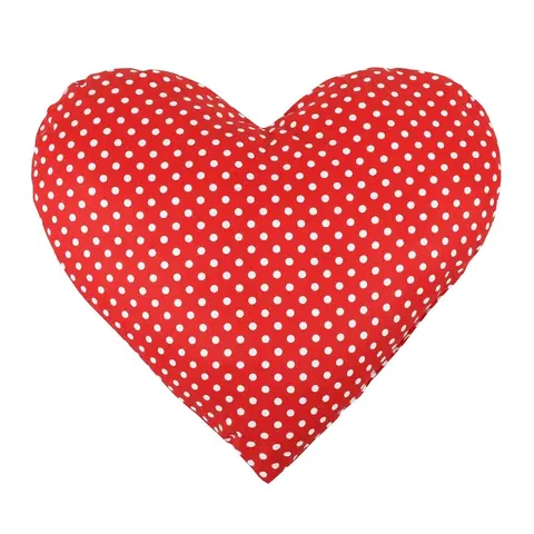 Vankúše Bellatex Tvarovaný vankúšik Srdce bodky červená​, 42 x 48 cm