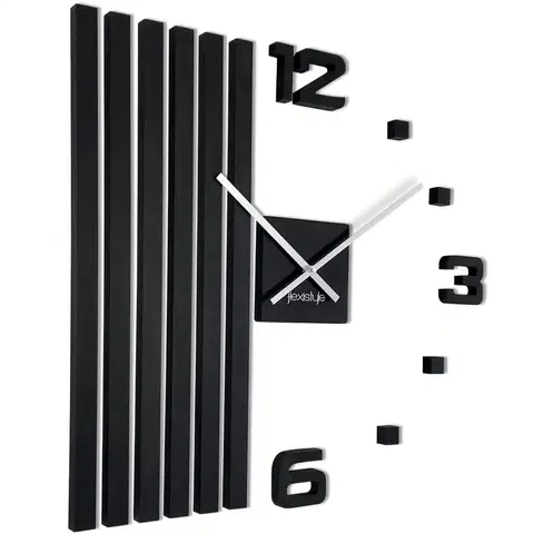 Hodiny Čierne nástenné hodiny Lamele z230 60cm 