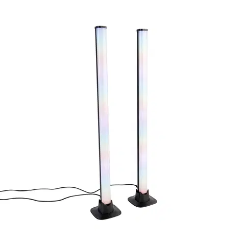 Stolove lampy Čierna stolná lampa vrátane LED s diaľkovým ovládaním a RGB - Arnold
