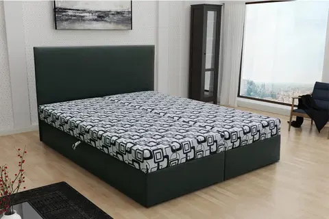 Manželské postele FORD, čalúnená posteľ 160 Dolaro 8, siena sivá