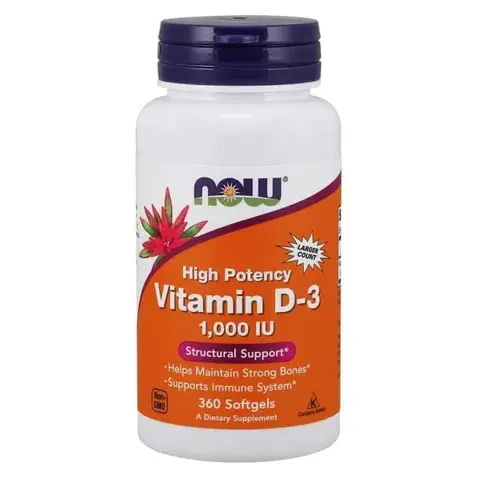 Vitamín D Now Foods Vitamín D3 1000 IU 360 kapsúl