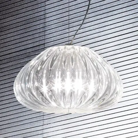 Závesné svietidlá Vistosi Závesná lampa Diamante Crystal Ø 30 cm