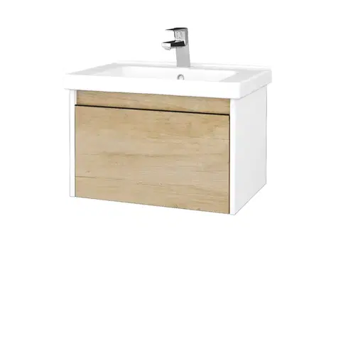 Kúpeľňový nábytok Dreja - Kúpeľňová skrinka BONO SZZ 65 (umývadlo Harmonia) - N01 Biela lesk / Úchytka T33 / D15 Nebraska 204020J