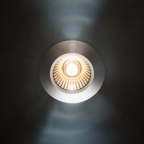 Vysokonapäťové zapustené svietidlá 230 V Sigor LED bodový podhľad Diled, Ø 6,7 cm, Dim-To-Warm, biely