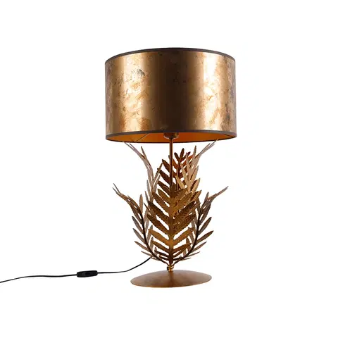 Stolove lampy Vintage stolná lampa zlatá s bronzovým tienidlom - Botanica