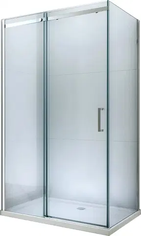 Vane MEXEN/S - Omega sprchovací kút posuvný 110x80 cm, sklo transparent, chrom + vanička 825-110-080-01-00-4010