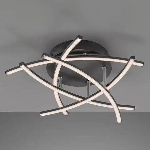 Stropné svietidlá FISCHER & HONSEL Stropné LED svetlo Cross tunable white 5-pl čierna