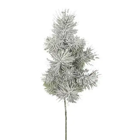 Kvety Umelá zasnežená vetva Borovica s glitrami, 55 cm 