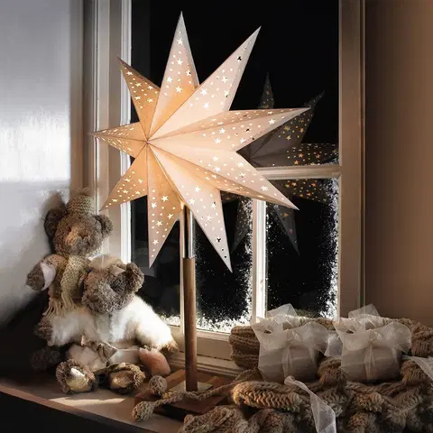 Vianočné svetelné hviezdy Markslöjd Hviezda Solvalla ako stolová lampa 45 x 64 cm