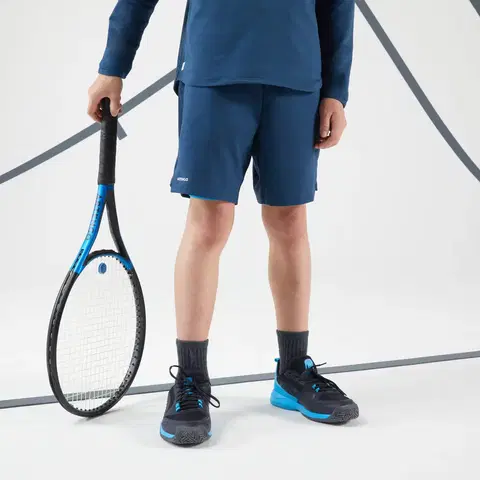 bedminton Chlapčenské tenisové termošortky TSH TH 500 modré