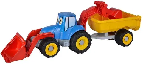 Hračky - dopravné stroje a traktory ANDRONI - Traktor do piesku s vlečkou 53cm