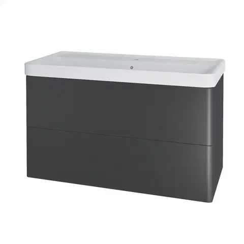 Kúpeľňový nábytok MEREO - Siena, kúpeľňová skrinka s keramickým umývadlom 101 cm, antracit mat CN4321