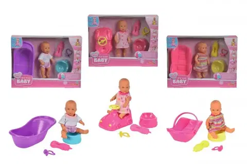 Hračky bábiky SIMBA - Bábika New Born Baby Pije, Ciká,12 Cm, Prísl.