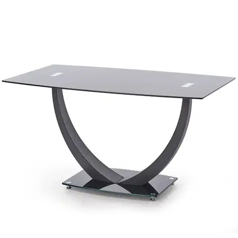 Stoly v podkrovnom štýle Stôl Anton 140 Sklo/Oceľ – Čierna
