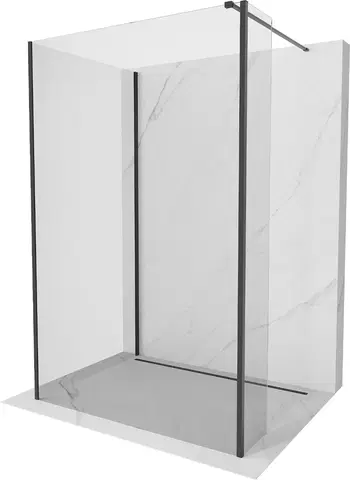 Sprchové dvere MEXEN/S - Kyoto Sprchová zástena WALK-IN 135 x 120 x 30 cm, transparent, čierna 800-135-120-221-70-00-030