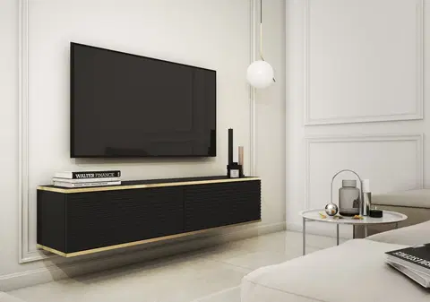 TV stolíky ORLANDO luxusná TV skrinka 135, MDF čierna