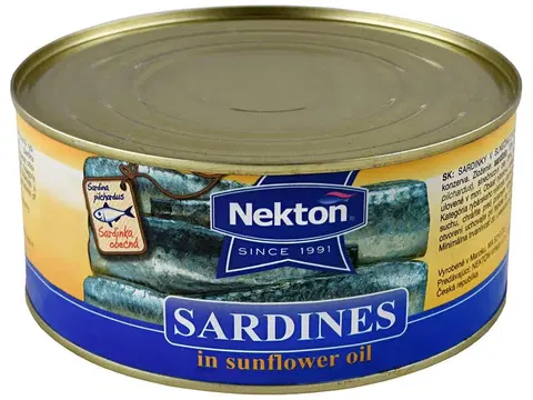 Zdravé potraviny Nekton Sardinky v slnečnicovom oleji JADRAN 900 g