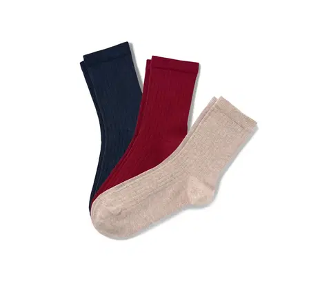 Socks Ponožky z rebrovaného úpletu, 3 páry