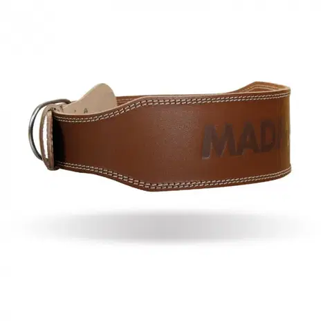 Opasky na cvičenie MADMAX Fitness opasok Full Leather Chocolate Brown  M