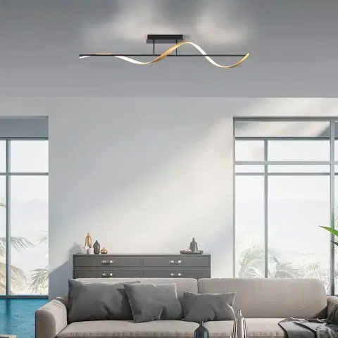 SmartHome stropné svietidlá Q-Smart-Home Paul Neuhaus Q-Swing svietidlo antracitová/mosadz