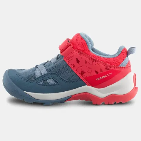 tenis Detská turistická obuv Crossrock na suchý zips od 24 do 34 ružovo-modrá