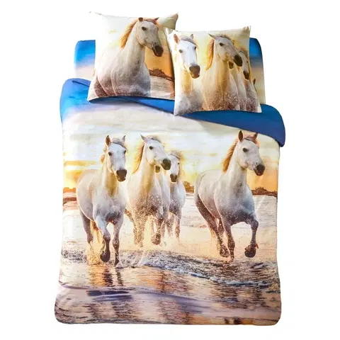 Bavlnené Bavlnená posteľná bielizeň Haras s potlačou koní