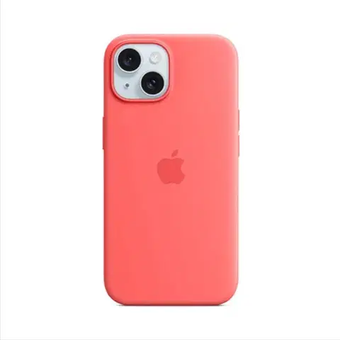 Puzdrá na mobilné telefóny Silikónový zadný kryt pre Apple iPhone 15 Plus s MagSafe, svetlo melónová MT163ZMA