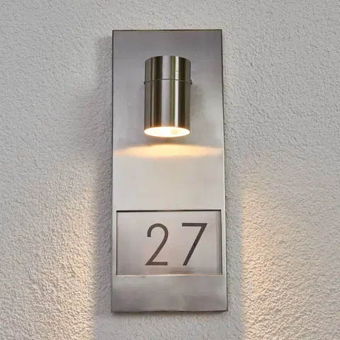 Osvetlenie domového čísla Konstsmide Svietidlo na domové číslo Modena 7655, z ocele