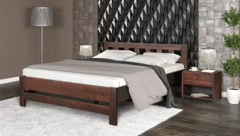Manželské postele RIJANA drevená posteľ 140 cm, orech