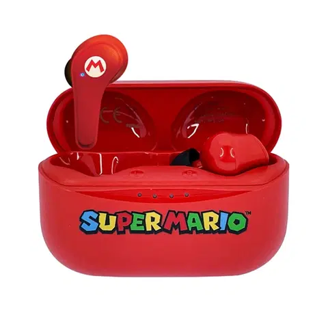Slúchadlá Detské bezdrôtové slúchadlá OTL Technologies Super Mario, červené