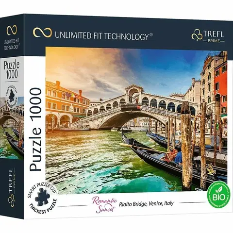 Hračky puzzle TREFL - Prime puzzle 1000 UFT - Romantický západ slnka: Most Rialto v Benátkach, Taliansko