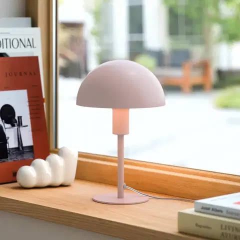 Lampy na nočný stolík Nordlux Stolová lampa Ellen Mini z kovu, zaprášená ružová