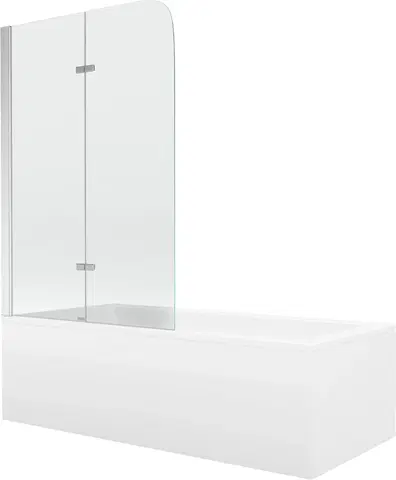 Sprchové dvere MEXEN/S - Cubik obdĺžniková vaňa 170 x 70 cm s panelom + vaňová zástena 100 cm, transparent, chróm 550317070X9010020100