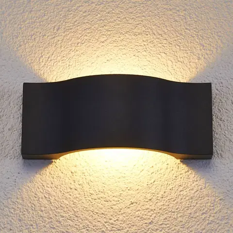 Vonkajšie nástenné svietidlá Lucande Vonkajšie nástenné LED svietidlo Jace grafitové