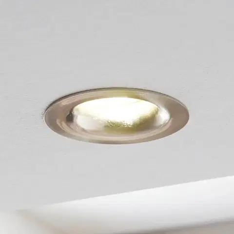 Zapustené svietidlá EGLO Zapustené LED Saliceto okrúhle, pevné 2 700K nikel