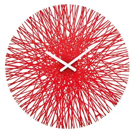 Hodiny Nástenné hodiny Koziol SILK transparentná červená, 45cm