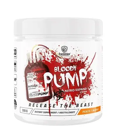 Práškové pumpy Bloody Pump - Swedish Supplements 300 g Peach+Mango