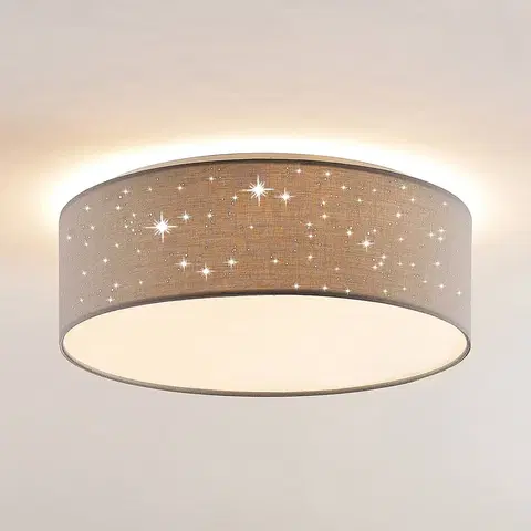Stropné svietidlá Lindby Lindby Ellamina stropné LED, 40 cm, svetlo-sivá