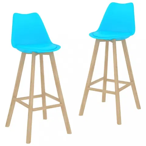 Barové stoličky Barové stoličky 2 ks Dekorhome Svetlo modrá