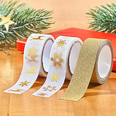 Vianočné dekorácie 3 lepiace pásky "Vianoce"