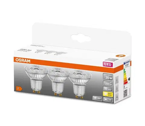 Žiarovky Osram SADA 3x LED Žiarovka PAR16 GU10/2,6W/230V 2700K - Osram 