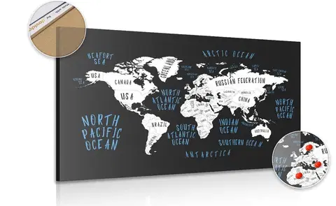 Obrazy na korku Obraz na korku mapa sveta v modernom prevedení