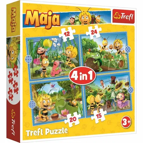 Puzzle Trefl Puzzle Včielka Maja Dobrodružstvo 4v1 (12,15,20,24 dielikov)